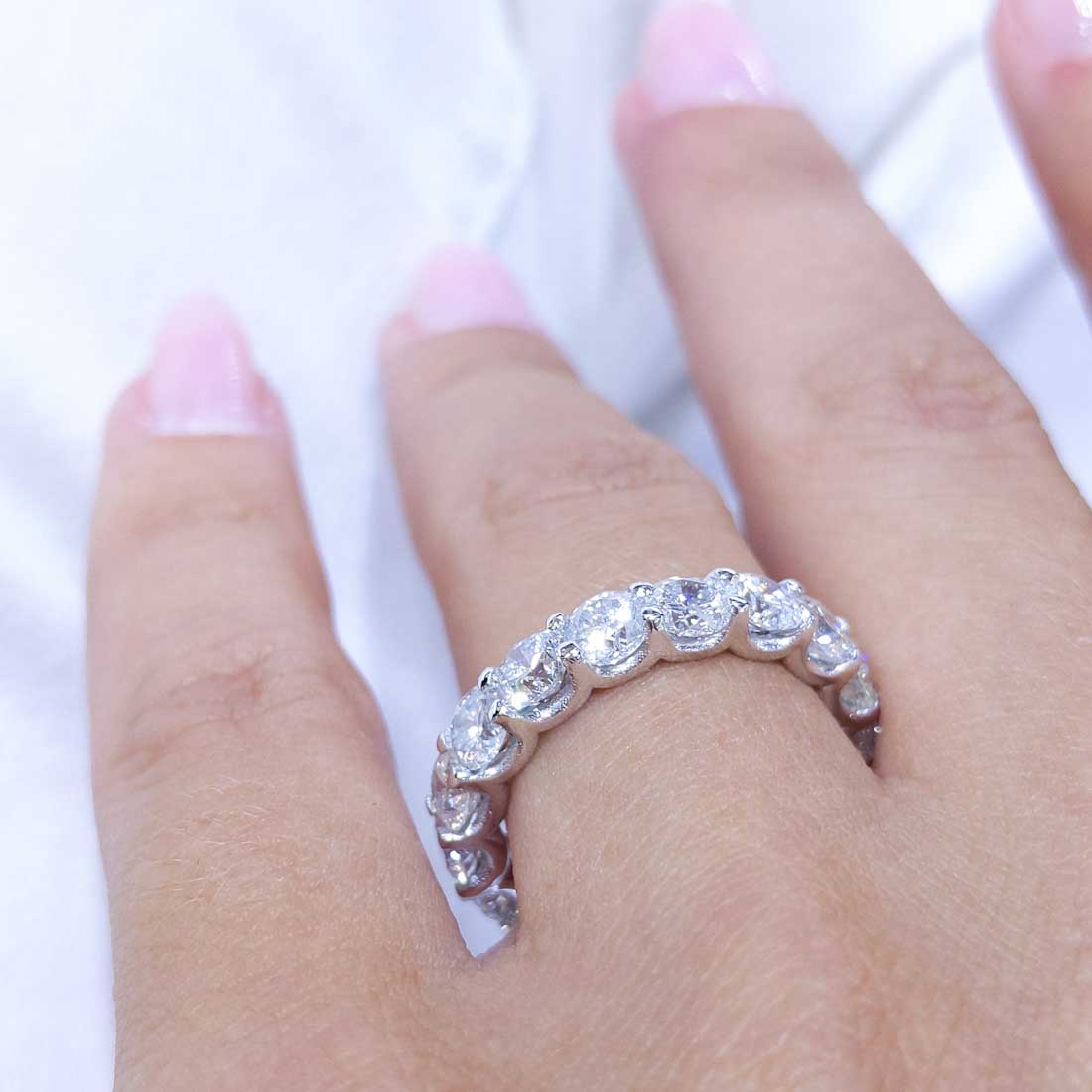 4.46CT Diamond Eternity Wedding Band WB066