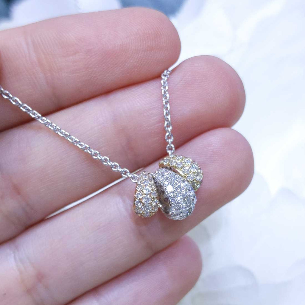 1.44ct Diamond in 18K Rose, White and Yellow Gold Pendant
