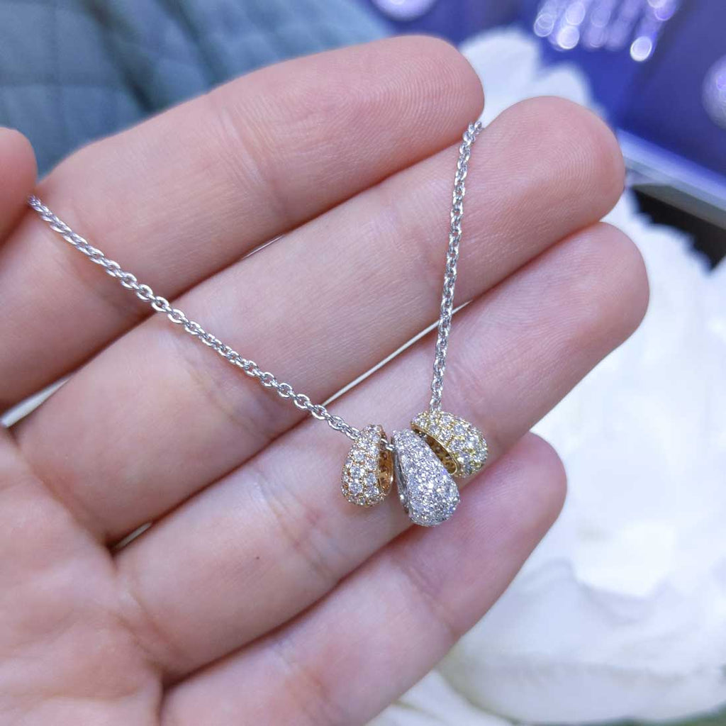 1.44ct Diamond in 18K Rose, White and Yellow Gold Pendant