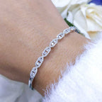 14K White Gold Diamond Bangle with 1.26CT Round Diamonds MSB0012
