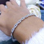 14K White Gold Diamond Bangle with 1.26CT Round Diamonds MSB0012