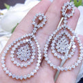 18KT White Gold Diamond Drop Earrings – 13.32CT TW  DIER0115 LJJJ