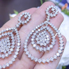 18KT White Gold Diamond Drop Earrings – 13.32CT TW  DIER0115 LJJJ