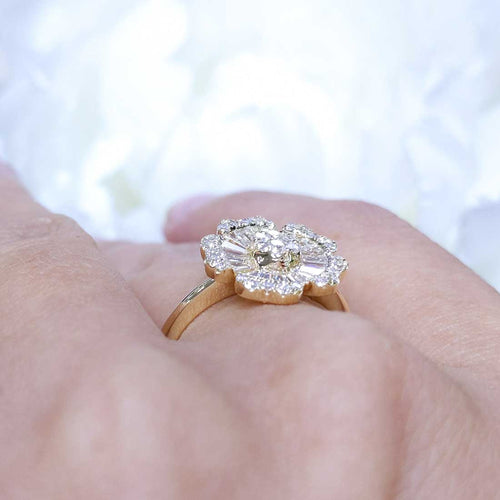0.69CT Diamonds in 14K Yellow Gold Floral Ring PJR58537A