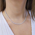 6.44ct Tennis Diamond Necklace in 14K White Gold PJN5202A
