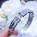 3.98ct Baguette and Round Cut Diamond Bangle in 18K White Gold DB070