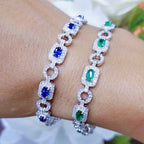 18K White Gold Emerald & Diamond Bracelet – 4.10CT | EMDB03