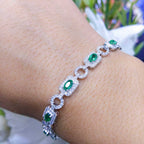 18K White Gold Emerald & Diamond Bracelet – 4.10CT | EMDB03