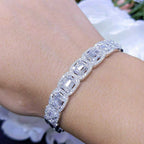 3.98ct Baguette and Round Cut Diamond Bangle in 18K White Gold DB070