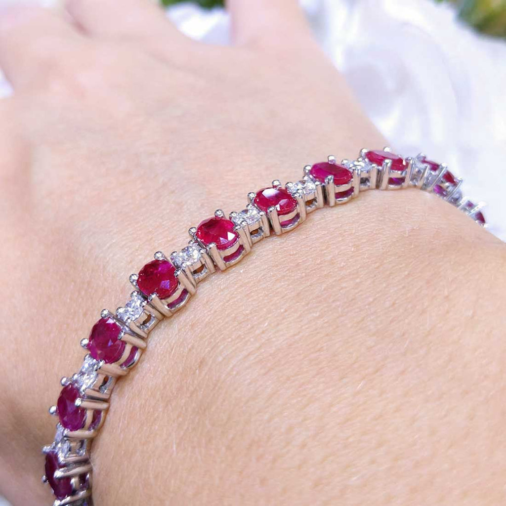 18K White Gold Ruby and Diamond Bracelet with 12.70CT Rubies and 2.50CT Diamonds FB18534R
