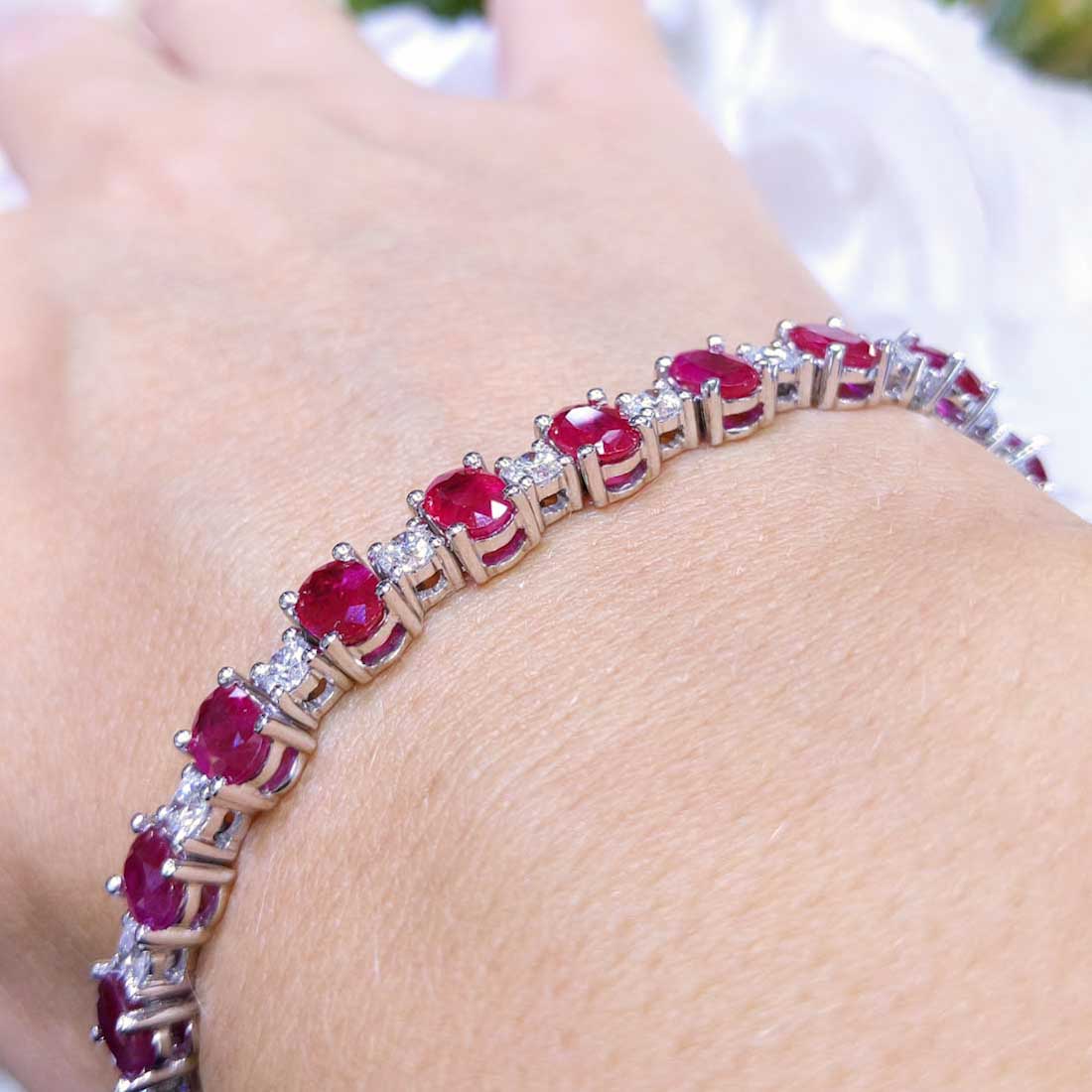 18K White Gold Ruby and Diamond Bracelet with 12.70CT Rubies and 2.50CT Diamonds FB18534R