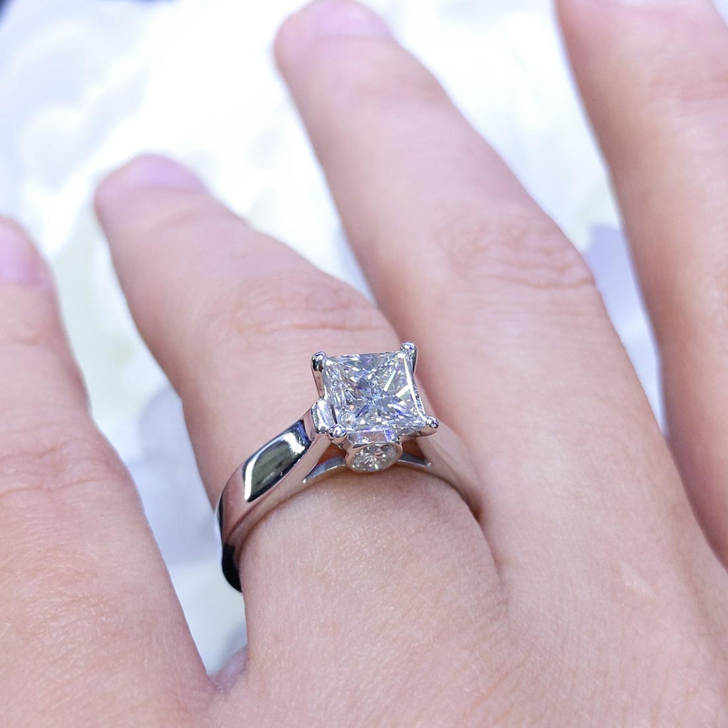 1.25CT CE Princess Cut Diamond Engagement Ring | DR455
