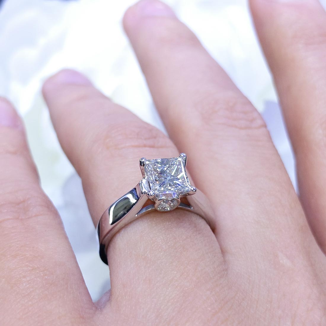 1.25CT CE Princess Cut Diamond Engagement Ring | DR455