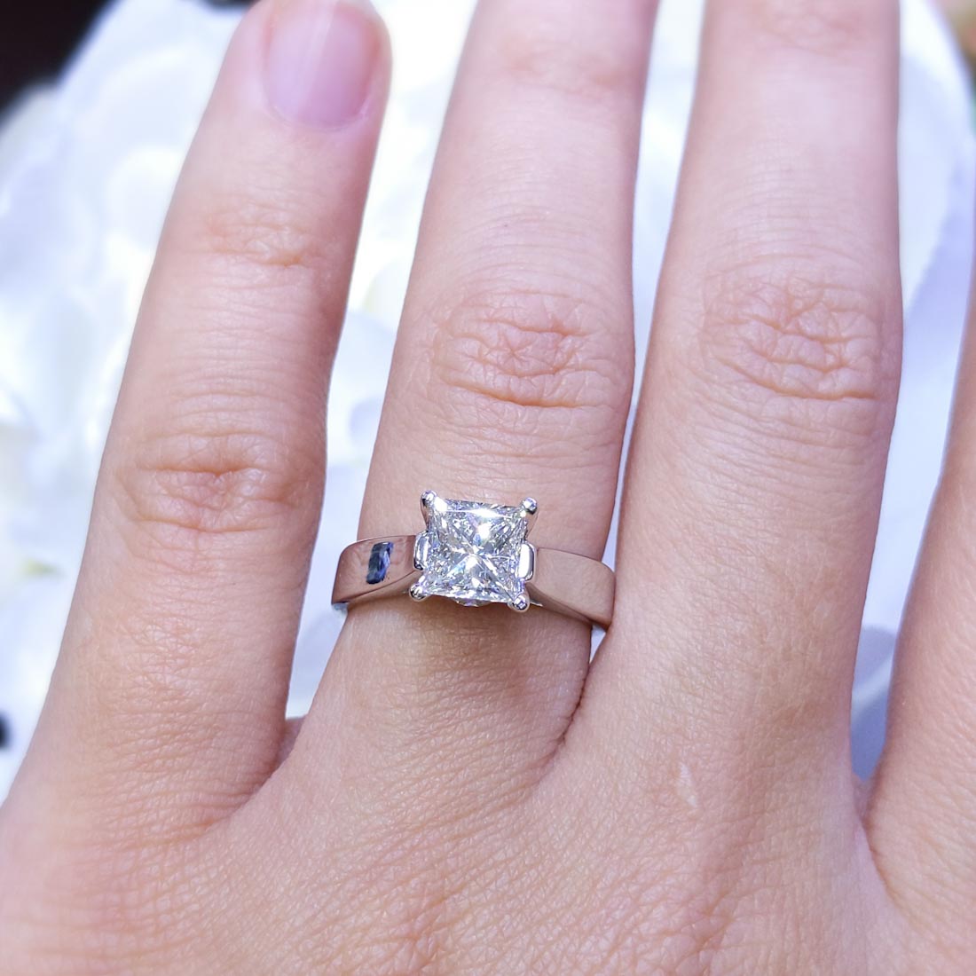 1.25CT CE Princess Cut Diamond Engagement Ring | DR455