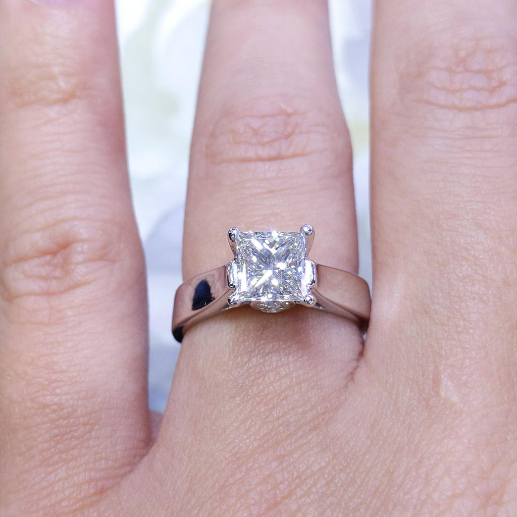 1.25CT CE Princess Cut Diamond Engagement Ring | DR455