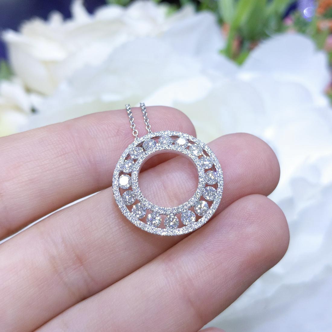 1.56ct Diamond 18K White Gold Pendant KOK47544