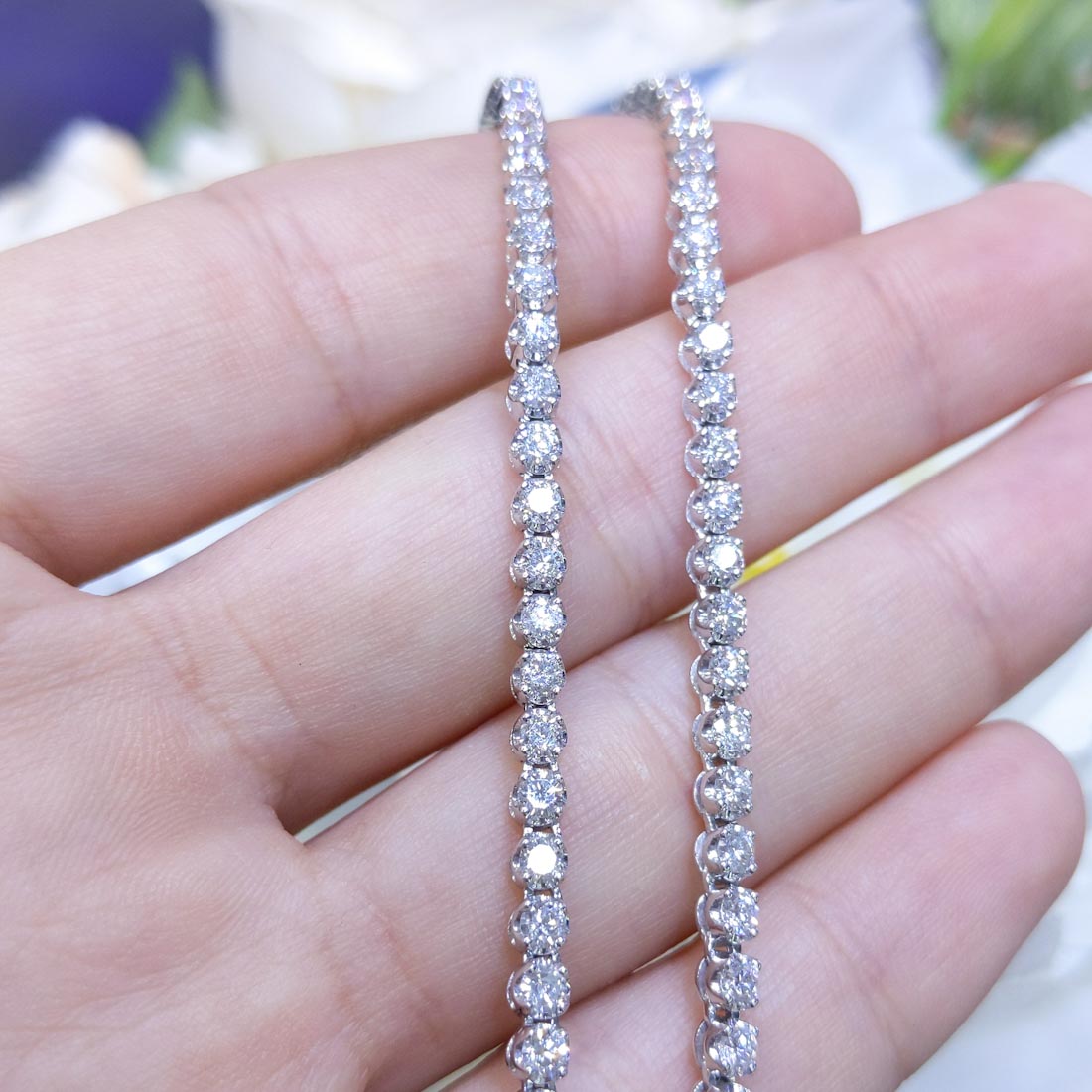 6.67ct Tennis Diamond Necklace in 14K White Gold PJN5294WG