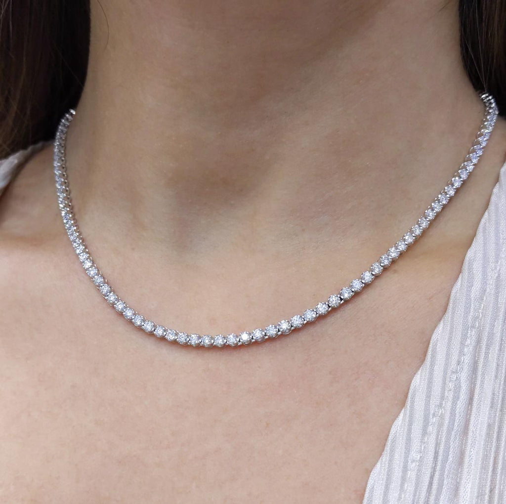 6.67ct Tennis Diamond Necklace in 14K White Gold PJN5294WG