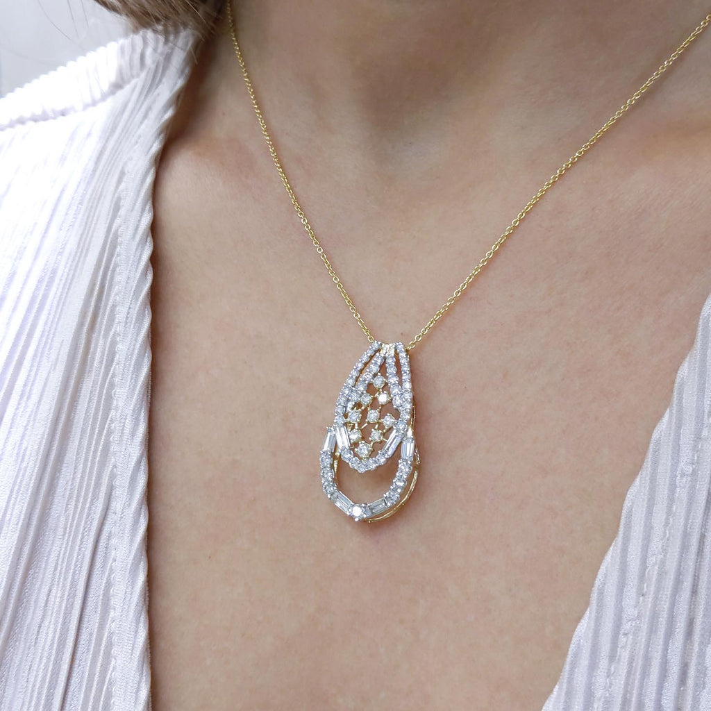 2.00ct Diamond 14K Yellow Gold Pendant DP106