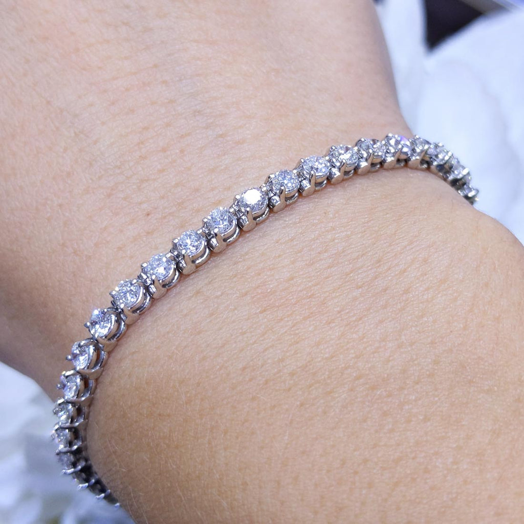 4.55CT Diamond Tennis Bracelet in 14K White Gold DB151