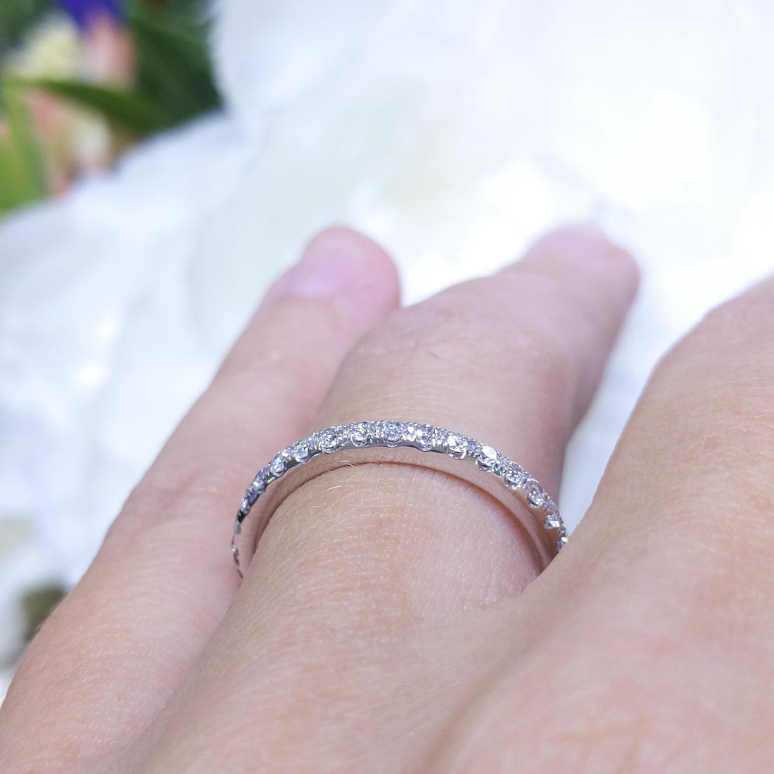 14K White Gold Round Diamond Eternity Band – 0.67CT | DCR12924