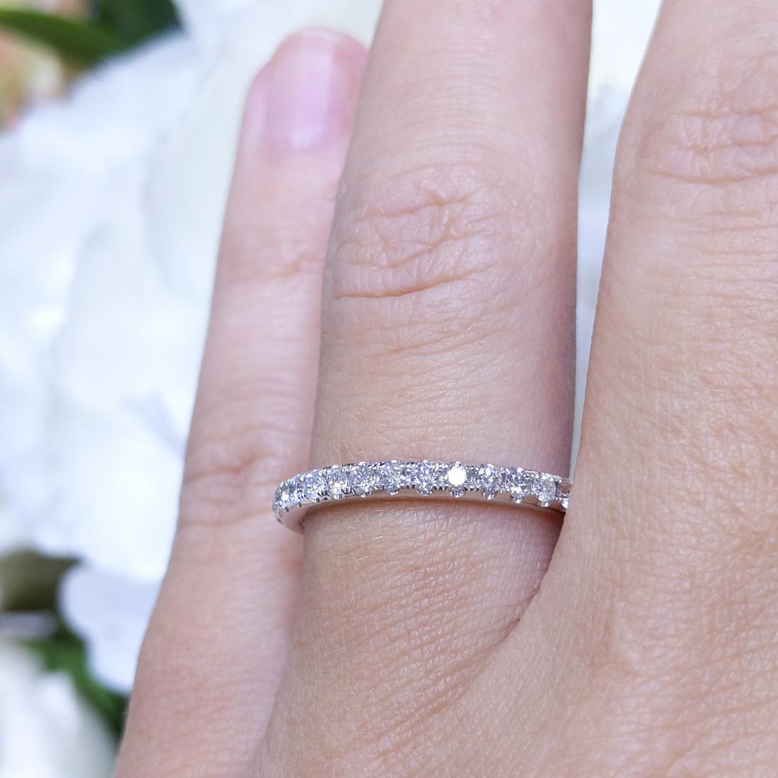 14K White Gold Round Diamond Eternity Band – 0.67CT | DCR12924