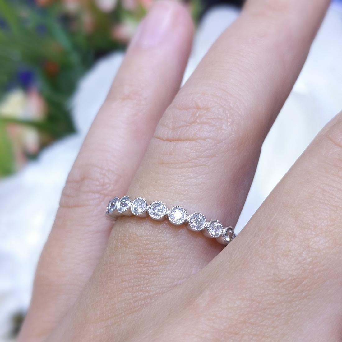 18K White Gold Round Diamond Band – 0.25CT | WB437