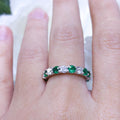 14K White Gold Emerald & Diamond Eternity Band – 2.85CT Total Weight | EMR015