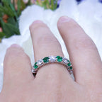 14K White Gold Emerald & Diamond Eternity Band – 2.85CT Total Weight | EMR015