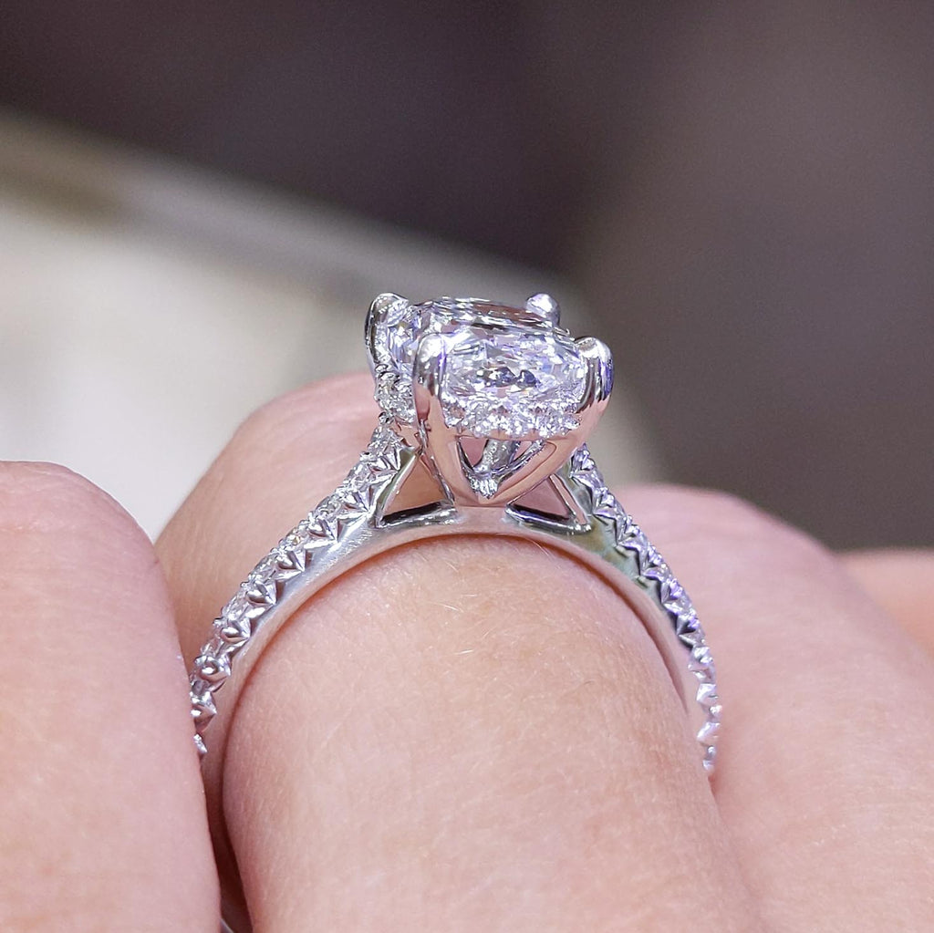 2.37CT Oval Diamond Halo Engagement Ring | OVER010