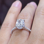 2.37CT Oval Diamond Halo Engagement Ring | OVER010