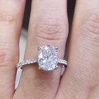 2.37CT Oval Diamond Halo Engagement Ring | OVER010