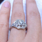 Platinum Round Cut Diamond Statement Ring – 1.20CT G-H/VS2 | DR036