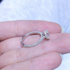 Certified 1.82CT G-VS2 CE Oval Diamond Hidden Halo Engagement Ring