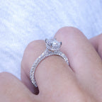 Certified 1.82CT G-VS2 CE Oval Diamond Hidden Halo Engagement Ring