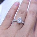 Certified 14K White Gold Oval Diamond Hidden Halo Engagement Ring – 1.48CT G/VS2