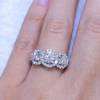14K White Gold Diamond Halo Engagement Ring – 1.52CT G/H SI2 | RDER106