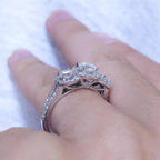 14K White Gold Diamond Halo Engagement Ring – 1.52CT G/H SI2 | RDER106