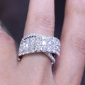 18K White Gold Diamond Statement Ring – 3.85CT E-F/VS1-VS2 | DR025
