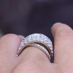 18K White Gold Diamond Statement Ring – 3.85CT E-F/VS1-VS2 | DR025