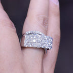 18K White Gold Diamond Statement Ring – 3.85CT E-F/VS1-VS2 | DR025