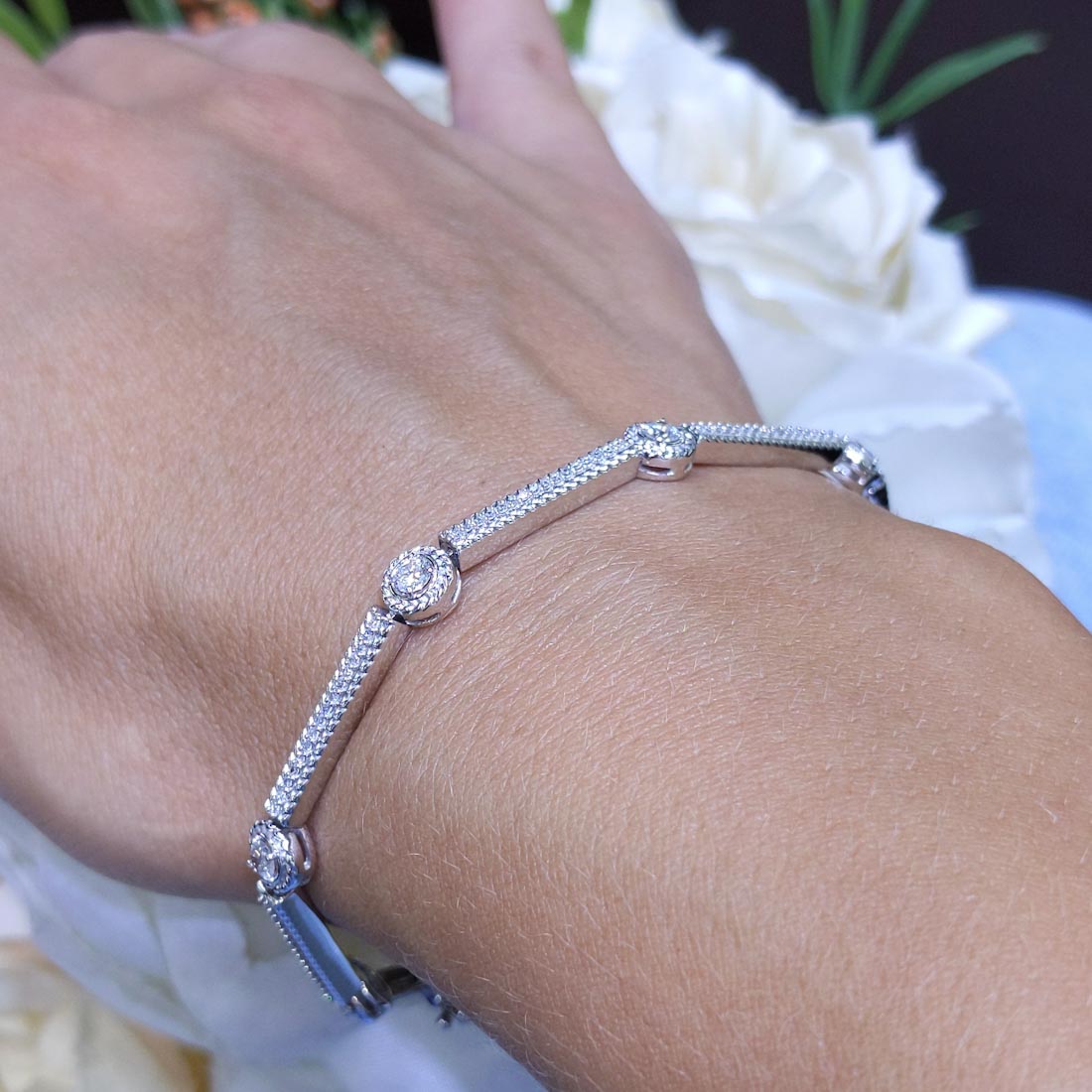 1CT Diamond Bracelet in 14K White Gold DB046