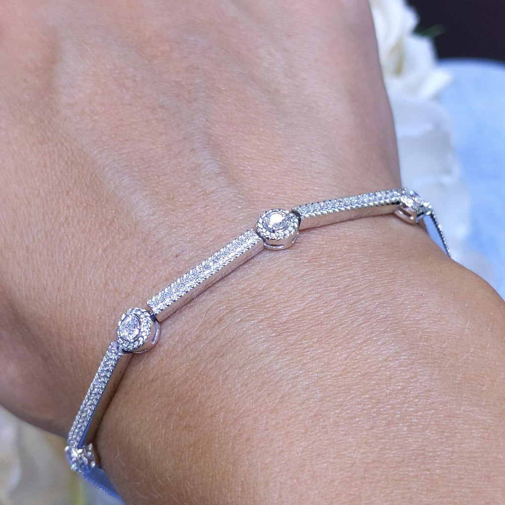 1CT Diamond Bracelet in 14K White Gold DB046
