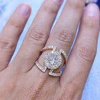 18K Rose Gold Asscher & Round Diamond Statement Ring – 1.97CT F/G VS | DR103