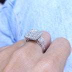 10K White Gold Diamond Statement Ring – 2.15CT F-G/SI | DR143