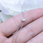 0.55CT Diamond 18K White Gold Layered Necklace YN32701