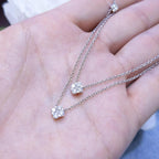 0.55CT Diamond 18K White Gold Layered Necklace YN32701