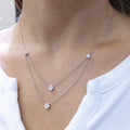 0.55CT Diamond 18K White Gold Layered Necklace YN32701