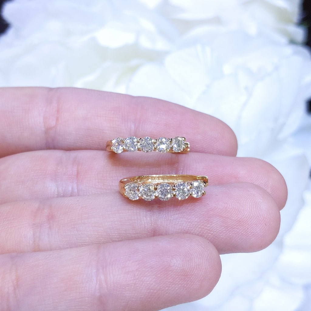 1.25CT Diamond 14K Yellow Gold Hoop Earrings DIER149