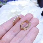 1.25CT Diamond 14K Yellow Gold Hoop Earrings DIER149